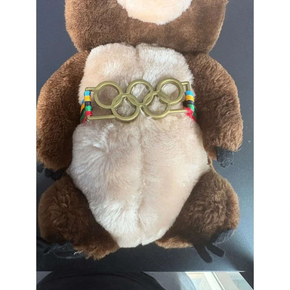 Vintage 1980 Moscow Olympics Misha Bear Plush R Dakin Mascot Brown Stuffed Toy